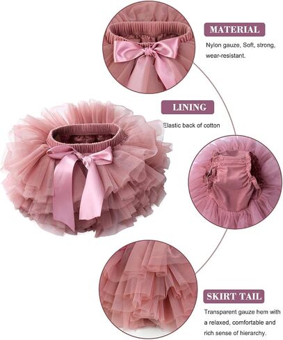 Baby Girls Tutu Skirt with Diaper Cover Soft Tulle Bloomers and Headband Sets 6M-3T in Saudi Arabia