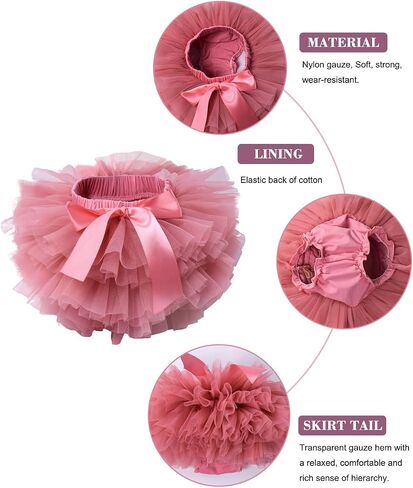 Tutu.kk Toddler Tutu Skirt for Baby Girl with Diaper Cover, Soft Baby Tutu Dress 0-36 Months with Flower Headband in Saudi Arabia