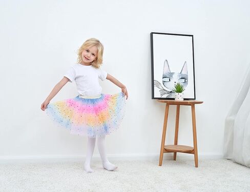 Simplicity Baby Girl's Rainbow Tutu Skirt 4-Layer Tulle Princess Ballet Dress in Saudi Arabia
