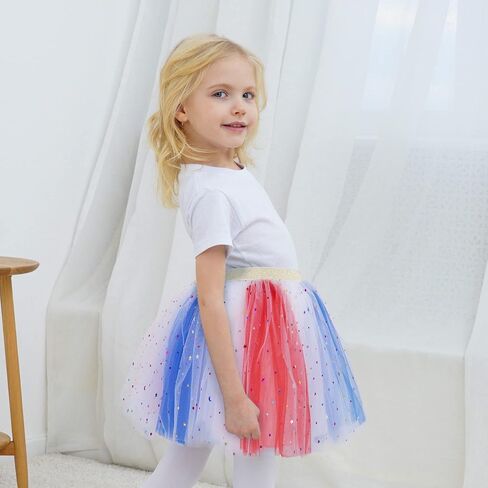 Simplicity Baby Girl's Rainbow Tutu Skirt 4-Layer Tulle Princess Ballet Dress in Saudi Arabia