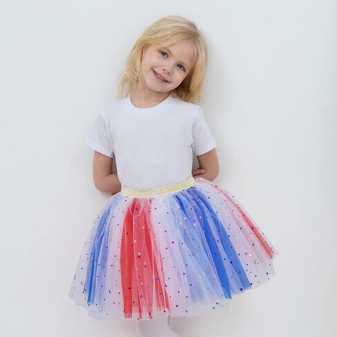 Simplicity Baby Girl's Rainbow Tutu Skirt 4-Layer Tulle Princess Ballet Dress in Saudi Arabia