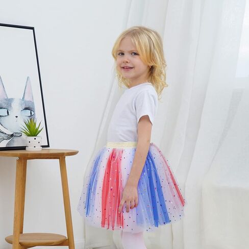 Simplicity Baby Girl's Rainbow Tutu Skirt 4-Layer Tulle Princess Ballet Dress in Saudi Arabia