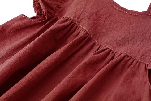 Toddler Baby Girl Cotton Linen Ruffle Halter Dress | Sleeveless with ruffled, Solid color, Summer, Kids sundress in Saudi Arabia