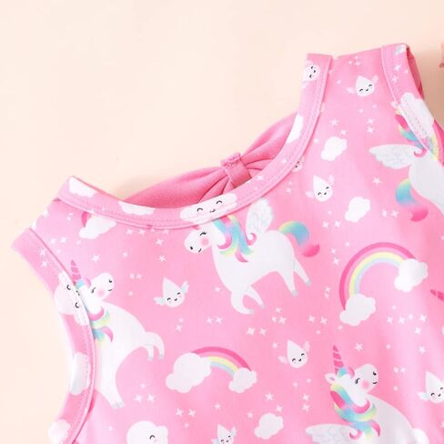 Popshion Toddler Summer Dresses for Girls Leopard Print Dress Back Bowknot Dress Dinosaur Clothes Kids Sleeveless Sundress in Saudi Arabia