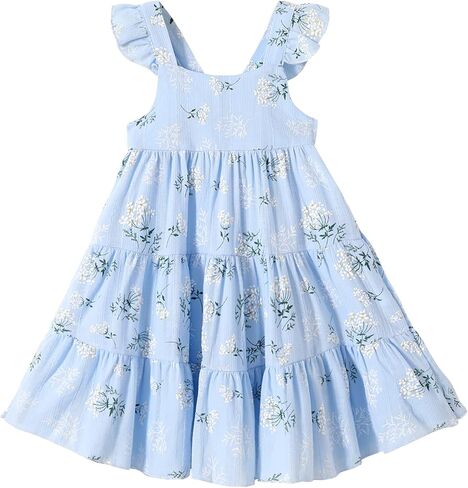 Kids Toddler Baby Girls Rainbow Dress Princess Sleeveless Beach Butterfly Sundress in Saudi Arabia