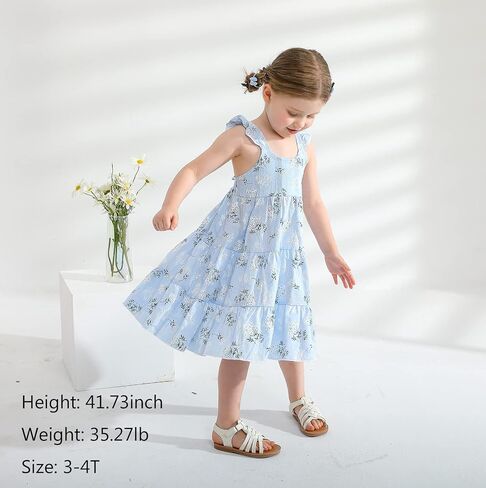 Kids Toddler Baby Girls Rainbow Dress Princess Sleeveless Beach Butterfly Sundress in Saudi Arabia