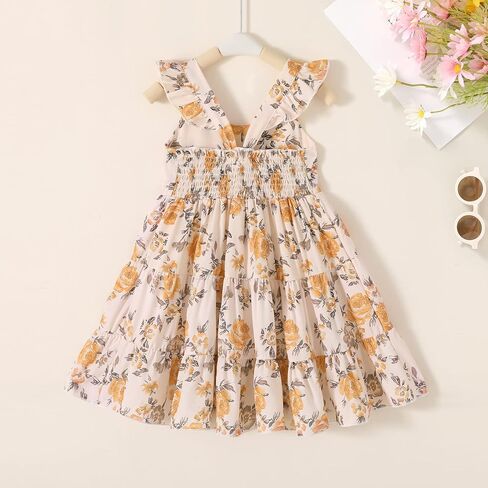 Kids Toddler Baby Girls Rainbow Dress Princess Sleeveless Beach Butterfly Sundress in Saudi Arabia