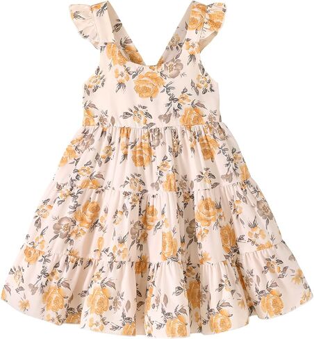 Kids Toddler Baby Girls Rainbow Dress Princess Sleeveless Beach Butterfly Sundress in Saudi Arabia