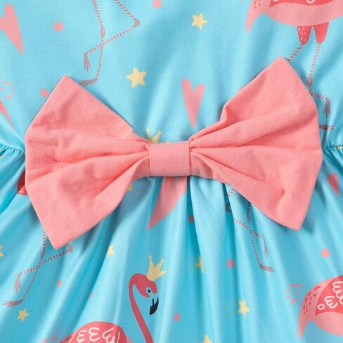 RETSUGO Little Girl A-Line Dresses Bowknot Dress for Baby Girls Casual Toddler Girl Dresses for Party Girl Dress 1-8 Years in Saudi Arabia