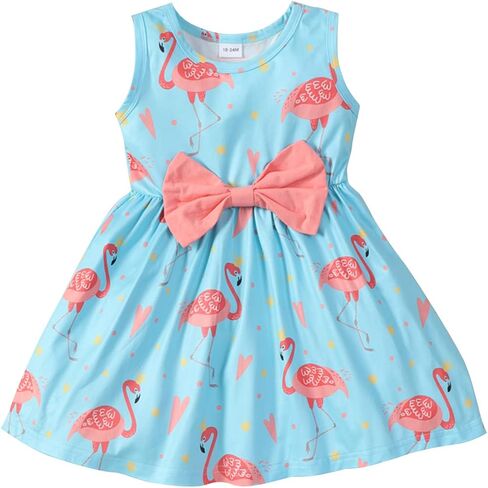 RETSUGO Little Girl A-Line Dresses Bowknot Dress for Baby Girls Casual Toddler Girl Dresses for Party Girl Dress 1-8 Years in Saudi Arabia