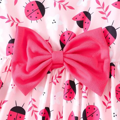 RETSUGO Little Girl A-Line Dresses Bowknot Dress for Baby Girls Casual Toddler Girl Dresses for Party Girl Dress 1-8 Years in Kuwait