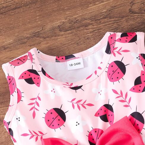 RETSUGO Little Girl A-Line Dresses Bowknot Dress for Baby Girls Casual Toddler Girl Dresses for Party Girl Dress 1-8 Years in Kuwait