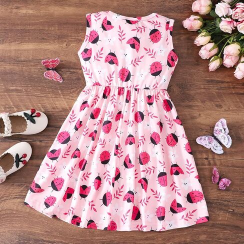 RETSUGO Little Girl A-Line Dresses Bowknot Dress for Baby Girls Casual Toddler Girl Dresses for Party Girl Dress 1-8 Years in Kuwait