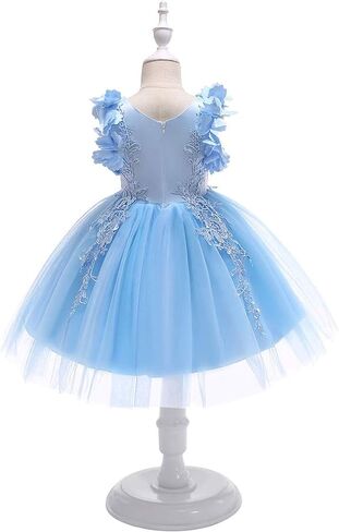 Weileenice Flower Girl Lace Dress Pageant Kids Wedding Christmas Holiday Party Dresses in Kuwait