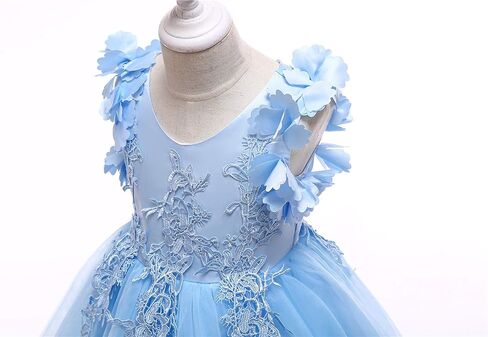 Weileenice Flower Girl Lace Dress Pageant Kids Wedding Christmas Holiday Party Dresses in Kuwait