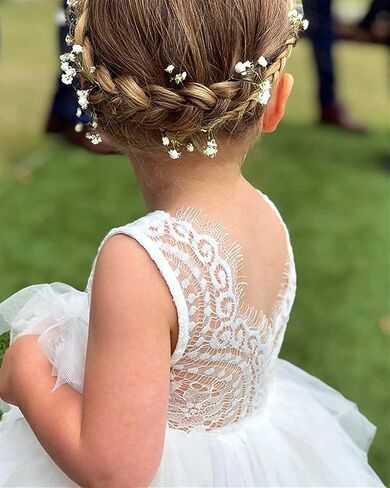 Topmaker Backless A-line Lace Back Flower Girl Dress in Saudi Arabia