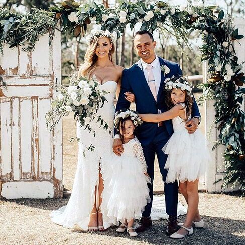 Topmaker Backless A-line Lace Back Flower Girl Dress in Saudi Arabia