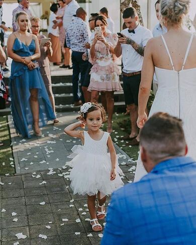 Topmaker Backless A-line Lace Back Flower Girl Dress in Saudi Arabia