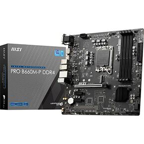 MSI لوحة ام برو B660M-A DDR4، مايكرو ايه تي اكس - تدعم معالجات انتل كور الجيل 12، ال جي ايه 1700 - DDR4 ميموري بوست 4800+Mhz/Oc، منفذ PCIe 4.0 و3.0 X16، فتحتين M.2 الجيل الرابع، شبكة محلية LAN 2.5G
