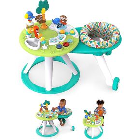 Bright Starts Around We Go 2-in-1 Walk-Around Baby Activity Center & Table, Tropic Cool, Ages 6 Months+