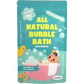 CrazyBubbles All Natural Bubble Bath for Kids & Baby, Hypoallergenic Bubble Bath Kids with Sensitive Skin, Gentle Eczema Safe Baby Essentials, Unscented Powder Mix with Colloidal Oats, Up to 30 Baths in Saudi Arabia