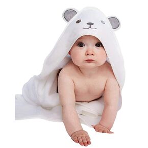 HIPHOP PANDA Hooded Towel - Rayon Made from Bamboo, Bath Towel with Bear Ears for Newborn, Babie, Toddler, Infant - Absorbent Large Baby Towel - Bear, 30 x 30 Inch