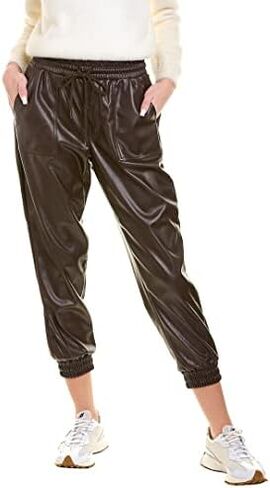 BCBGeneration Women's Faux Leather Joggers with Drawstring in Saudi Arabia
