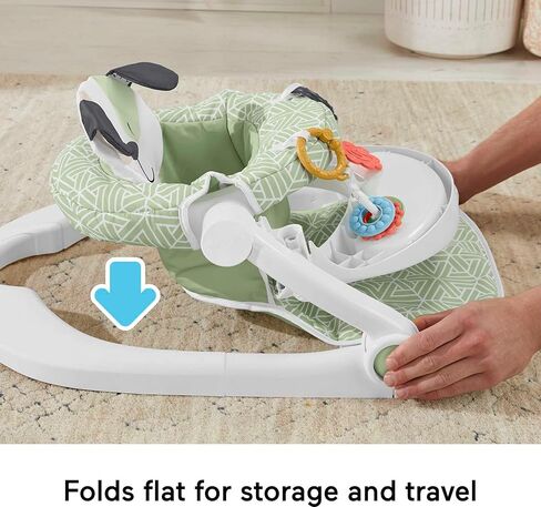 كرسي أطفال محمول من فيشر برايس، مقعد أرضي مع صينية للوجبات الخفيفة وألعاب تنموية، حديقة بحرية in Kuwait