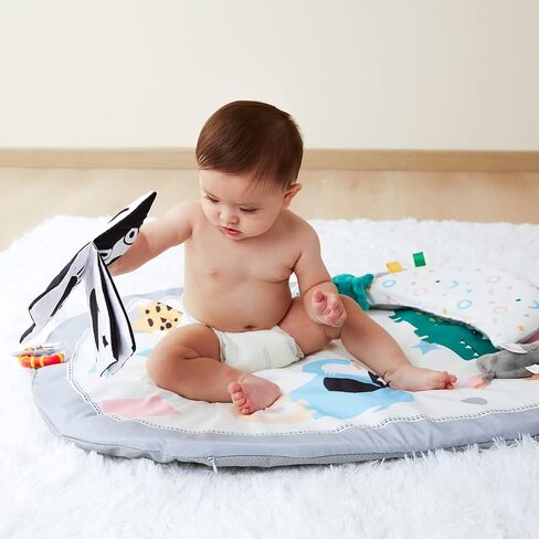Lupantte Baby Gym Play Mat with 9 Toys for Sensory and Motor Skill Development Language Discovery, Thicker Non-Slip Activity Ball Pit, Green Tree Newborns, Babies to Toddlers as Gift in Kuwait