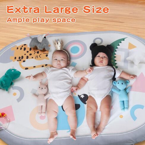 Lupantte Baby Gym Play Mat with 9 Toys for Sensory and Motor Skill Development Language Discovery, Thicker Non-Slip Activity Ball Pit, Green Tree Newborns, Babies to Toddlers as Gift in Kuwait