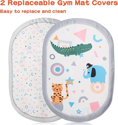 Lupantte Baby Gym Play Mat with 9 Toys for Sensory and Motor Skill Development Language Discovery, Thicker Non-Slip Activity Ball Pit, Green Tree Newborns, Babies to Toddlers as Gift in Kuwait