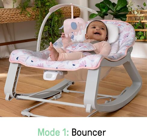 كرسي هزاز للأطفال من Ingenuity Keep Cozy 3 في 1 Grow with Me، مقعد وهزاز للرضع والأطفال الصغار، اهتزازات وبار ألعاب، من 0 إلى 30 شهرًا يصل وزنه إلى 40 رطلاً (ويفر) in Kuwait