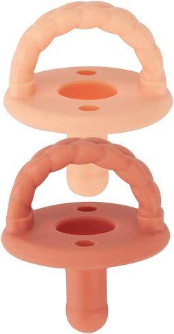 Itzy Ritzy Silicone Pacifiers for Newborn - Sweetie Soother Pacifiers Feature Collapsible Handle & Two Air Holes for Added Safety; for Ages Newborn and Up, Set of 2 in Agave & Succulent in Saudi Arabia