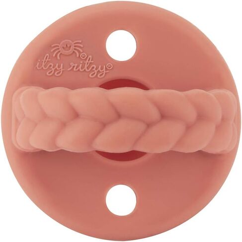 Itzy Ritzy Silicone Pacifiers for Newborn - Sweetie Soother Pacifiers Feature Collapsible Handle & Two Air Holes for Added Safety; for Ages Newborn and Up, Set of 2 in Agave & Succulent in Saudi Arabia