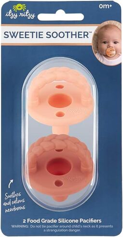 Itzy Ritzy Silicone Pacifiers for Newborn - Sweetie Soother Pacifiers Feature Collapsible Handle & Two Air Holes for Added Safety; for Ages Newborn and Up, Set of 2 in Agave & Succulent in Saudi Arabia