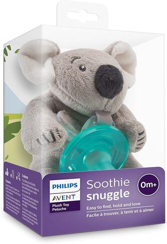 Philips Avent Soothie Snuggle Pacifier Holder with Detachable Pacifier, 0m+, Cow, SCF347/05 in Saudi Arabia