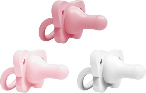 Dr. Brown's HappyPaci 100% Silicone Baby Pacifier, Contoured One-Piece Design, White, Blue, Light Blue, 0-6m, BPA-Free, 6 Pack in Saudi Arabia