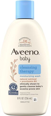 Aveeno Baby Cleansing Therapy Moisturizing Baby Body Wash with Natural Oatmeal & ProVitamin B5, Gentle Tear-Free Baby Bath Wash for Sensitive & Eczema-Prone Skin, Hypoallergenic, 8 oz in Saudi Arabia