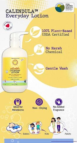 California Baby Calendula Lotion | 100% Plant-Based Moisturizer | Lavender Baby Lotion | Face Moisturizer For Dry Skin | Hypoallergenic | 19 oz. in Saudi Arabia