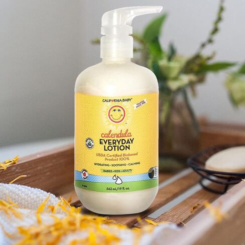 California Baby Calendula Lotion | 100% Plant-Based Moisturizer | Lavender Baby Lotion | Face Moisturizer For Dry Skin | Hypoallergenic | 19 oz. in Saudi Arabia