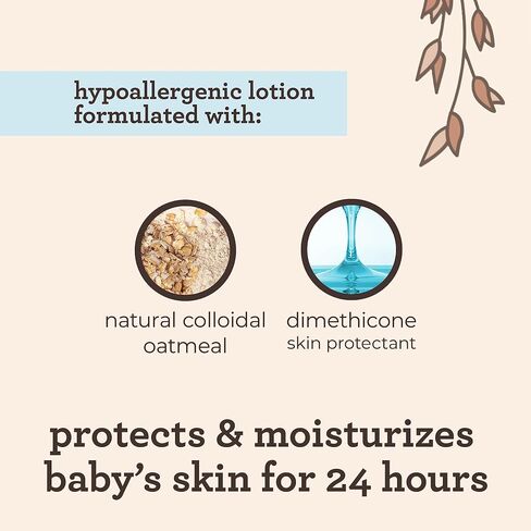Aveeno Baby Daily Moisture Moisturizing Lotion for Delicate Skin with Natural Colloidal Oatmeal & Dimethicone, Hypoallergenic, Fragrance-, Phthalate- & Paraben-Free, 18 fl. oz (Package May Vary) in Saudi Arabia