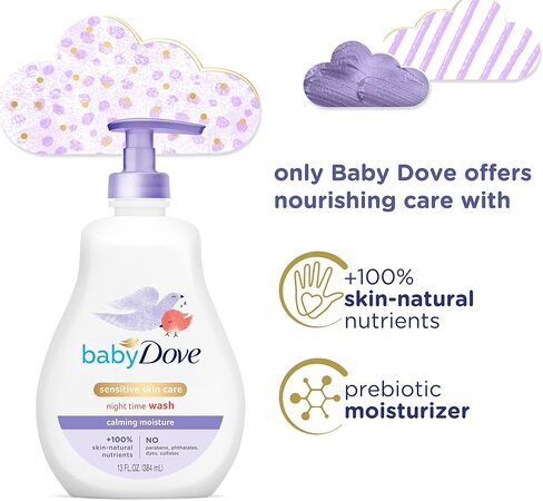 Baby Dove Sensitive Skin Care Baby Wash Calming Moisture For a Calming Baby Bath Wash Hypoallergenic and Tear-Free, Washes Away Bacteria 13 oz in Saudi Arabia