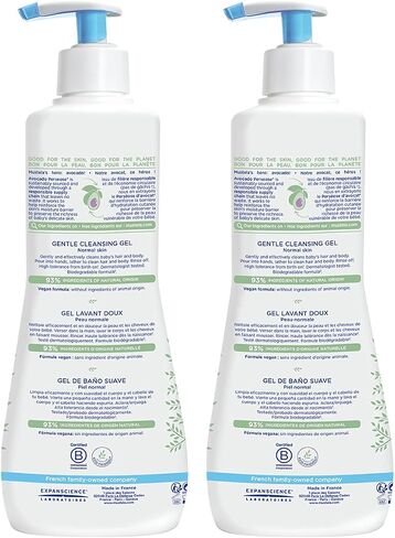 Mustela Gentle Cleansing Gel - Baby Wash for Delicate Skin and Hair - Newborn-Safe Cleanser - Made with with Natural Avocado Perseose - 1 or 2-Pack - Various Sizes in Saudi Arabia