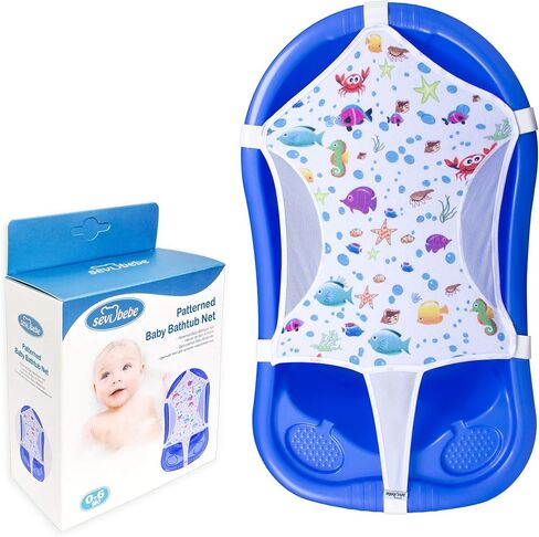 شبكة دعم مقعد حمام الطفل، شبكة حمام منقوشة مع ستة زوايا دعم للأمان، شبكة دش حوض استحمام، حمالة حمام عالية الجودة لحديثي الولادة، الحجم: 88.9 سم × 53.34 سم (حوض الاستحمام غير متضمن) in Kuwait