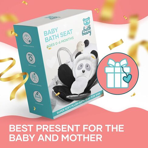 BATHBEARY Baby Sink Bath Cushion, Baby Bathtub Seat Panda Bear Design Cushion for Newborn Sink Bath Soft and Plush Washable Baby Bath Cushion in Saudi Arabia