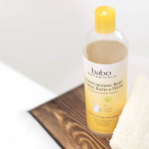 BABO Botanicals Moisturizing Oat & Calendula 2-in-1 Bubble Bath & Wash – Lightly Scented Gentle Cleanser for Dry or Sensitive Skin – Safe for Baby, Toddler, Kids & Family – Vegan – 1 or 2 Pack in Saudi Arabia