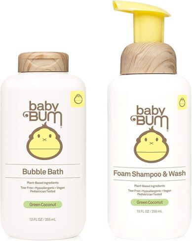 Sun Bum Baby Bum Shampoo & Wash & Bubble Bath | Tear Free Foaming Soap for Sensitive Skin with Nourishing Coconut Oil | Natural Fragrance | Gluten Free & Vegan in Saudi Arabia