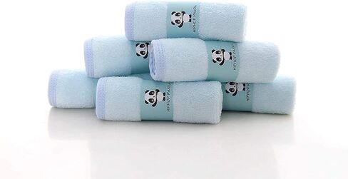 HIPHOP PANDA Baby Washcloths, Rayon Made from Bamboo - 2 Layer Ultra Soft Absorbent Newborn Bath Face Towel - Reusable Baby Wipes for Delicate Skin - White, 6 Pack in Kuwait