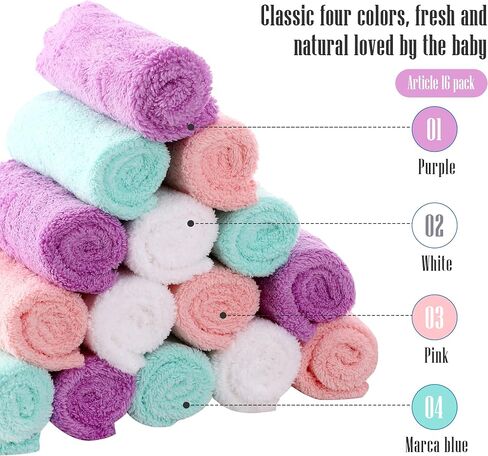 Cute Castle Ultra-Soft Baby Washcloths, 16 Pack - 9" by 9", Gentle on Sensitive Skin for Face and Body, Plush, Super Absorbent Wash Clothes for Girls and Boys in Saudi Arabia