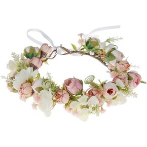 Mother Baby Girls Flower Crown Flower Girl Headpiece boho Little Wreaths for Weddings, Family photography (Mother+Daughther Pink Crown) in Saudi Arabia